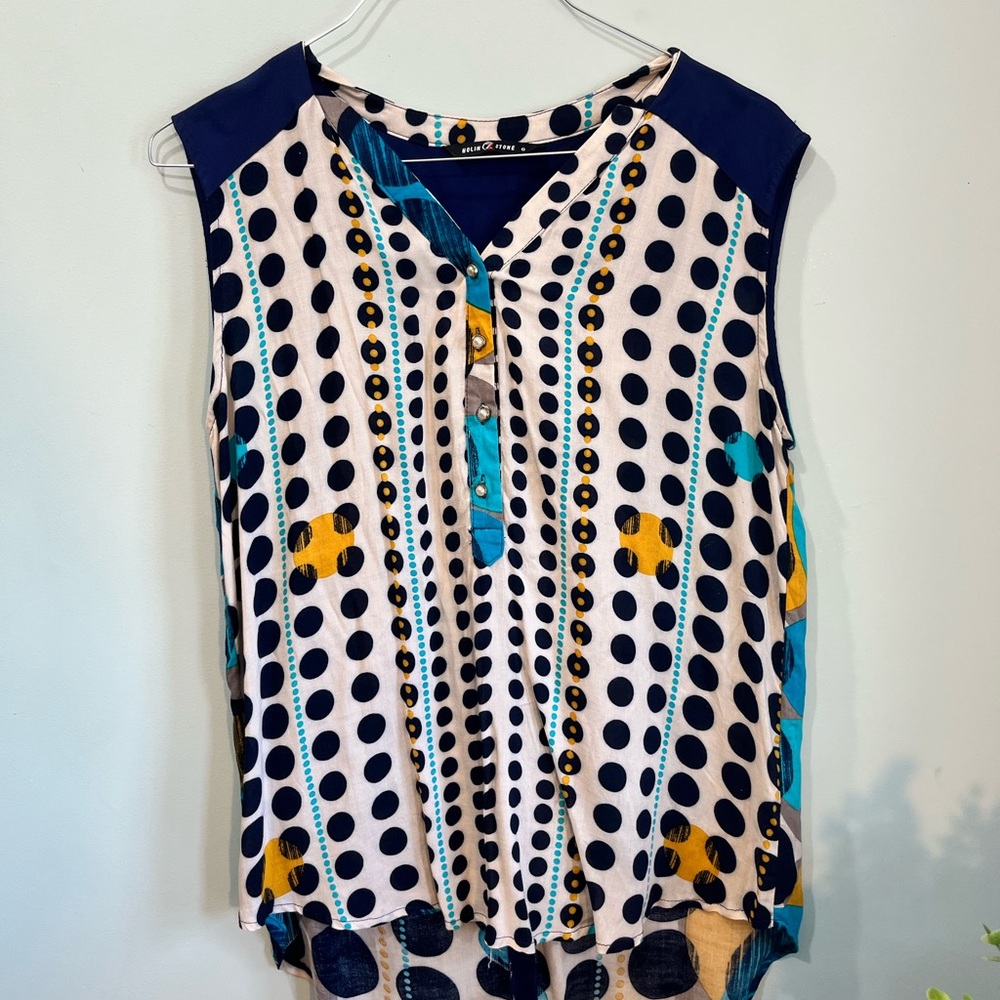 Holin Stone 90s Colorful Business Casual Large Blouse